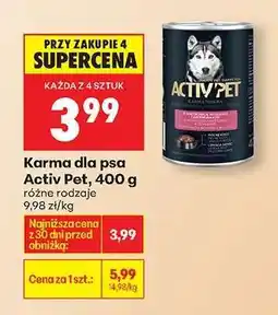 Biedronka Karma dla psa Activ Pet, 400 g oferta