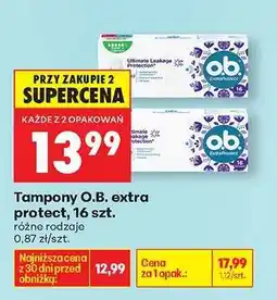 Biedronka Tampony O.B. extra protect, 16 szt oferta