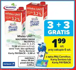Carrefour Mlekpol Mleko UHT Mazurski Smak oferta