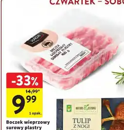 Intermarche Boczek wieprzowy surowy plastry oferta