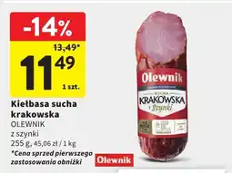 Intermarche Kiełbasa sucha krakowska OLEWNIK z szynki oferta