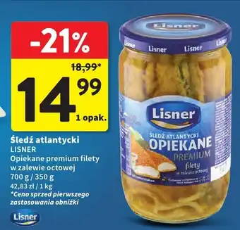 Śledź atlantycki LISNER Opiekane premium filety w zalewie octowej