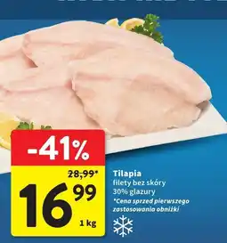 Intermarche Tilapia filety bez skóry 30% glazury oferta