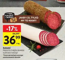 Intermarche Salami PROSTO Z WĘDLINIARNI wybrane rodzaje oferta