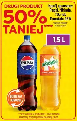 Polomarket Napój gazowany Pepsi, Mirinda, 7Up lub Mountain DEW 1,5L (wybrane rodzaje) oferta
