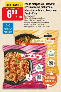 Polomarket Paella hiszpańska, krewetki czosnkowe na makaronie lub ryż orientalny z łososiem Family Fish oferta