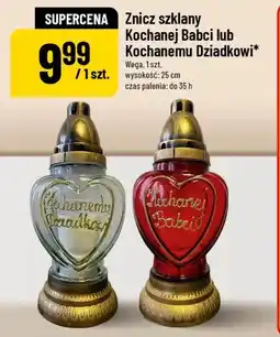 Polomarket Znicz szklany Kochanej Babci lub Kochanemu Dziadkowi oferta