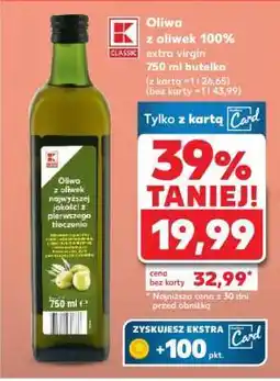 Kaufland Oliwa z oliwek 100% extra virgin 750 ml butelka oferta