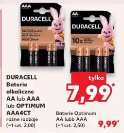 Kaufland DURACELL Baterie alkaliczne AA lub AAA lub OPTIMUM AAA4CT oferta