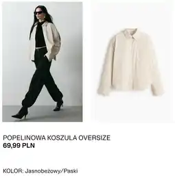 H&M Popelinowa koszula oversize oferta