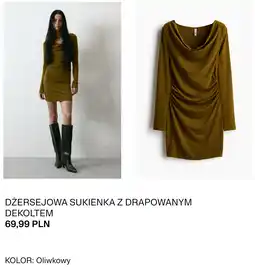 H&M Dżersejowa sukienka z drapowanym dekoltem oferta