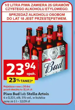 Auchan Piwo Bud lub Stella Artois oferta