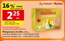 Auchan Margaryna, kostka, 250 g Auchan 73% tłuszczu oferta