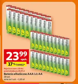 Auchan Baterie alkaliczne AAA lub AA 20 szt oferta