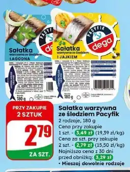Dino Sałatka warzywna ze śledziem Pacifik (łagodna/jajkiem) oferta