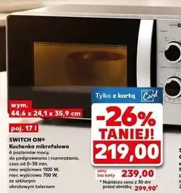 Kaufland SWITCH ON Kuchenka mikrofalowa 4 poziomowy mocy, pojemność oferta