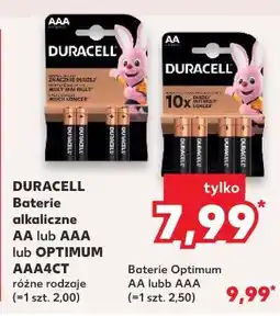 Kaufland DURACELL Baterie alkaliczne AA lub AAA lub OPTIMUM AAA/ACT oferta