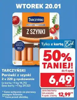 Kaufland TARCZYŃSKI Parówki z szynki 2 x 220g opakowanie oferta