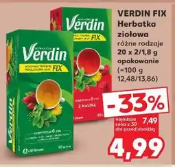Kaufland VERDIN FIX Herbatka ziołowa 20 x 2,1/1 oferta