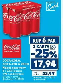 Kaufland Coca-Cola, Coca-Cola Zero (6x0,33L puszka) oferta
