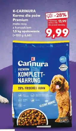 Kaufland K-CARINURA Karma dla psów Premium małe rasy, z kurczakiem 1,5 kg opakowanie oferta