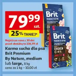 Auchan Karma sucha dla psa Brit Premium By Nature, medium lub large oferta