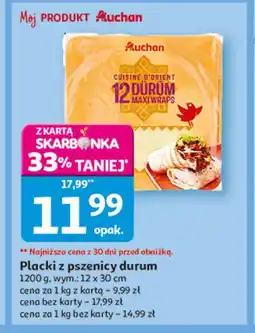 Auchan Placki z pszenicy durum Auchan (12 durum maxiwaps) oferta