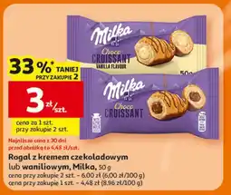 Auchan Rogal z kremem czekoladowym lub waniliowym Milka oferta