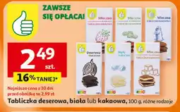 Auchan Tabliczka deserowa, biała lub kakaowa (czekolada) oferta