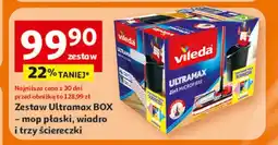 Auchan Zestaw Ultramax BOX – mop płaski, wiadro i trzy ściereczki oferta