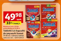 Auchan Tabletki lub kapsułki do zmywarki Somat oferta