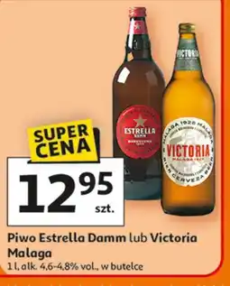 Auchan Piwo Estrella Damm lub Victoria Malaga 1 l butelka oferta