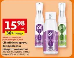 Auchan Cif Infinite w sprayu do czyszczenia różnych powierzchni 280-590 ml, wybrane rodzaje oferta
