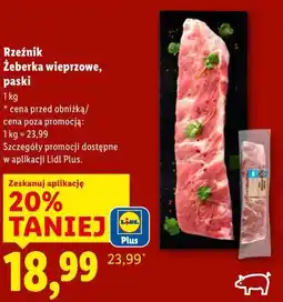 Lidl Żeberka wieprzowe, paski oferta