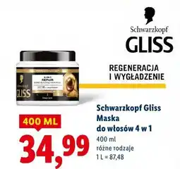 Lidl Schwarzkopf Gliss Maska do włosów 4 w 1 oferta
