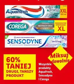 Lidl Wszystkie produkty Aquafresh, Sensodyne i Corega oferta