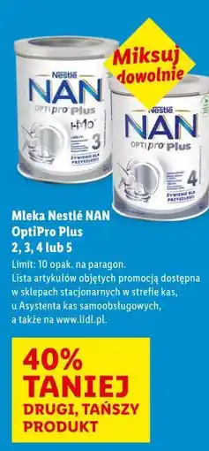 Lidl Nestlé NAN OptiPro Plus mleko 2, 3, 4 lub 5 oferta