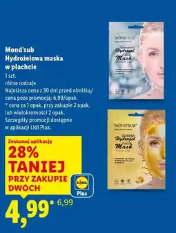 Lidl Mond'sub Hydrożelowa maska w płachcie oferta