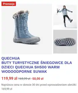 Decathlon QUECHUA Buty turystyczne śniegowce dla dzieci Quechua SH500 Warm wodoodporne suwak oferta