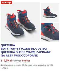 Decathlon QUECHUA Buty turystyczne dla dzieci Quechua SH500 Warm zapinane na rzep wodoodporne oferta