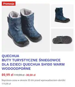 Decathlon QUECHUA BUTY TURYSTYCZNE ŚNIEGOWCE DLA DZIECI QUECHUA SH100 WARM WODOODPORNE oferta