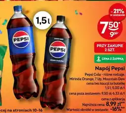 Żabka Pepsi Cola 1,5l (Pepsi, Pepsi Zero Cukru) oferta