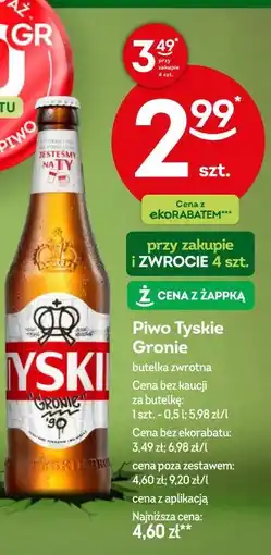 Żabka Piwo Tyskie Gronie butelka zwrotna oferta