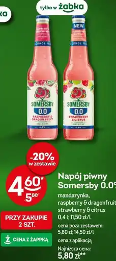 Żabka Napój piwny Somersby 0.0% oferta