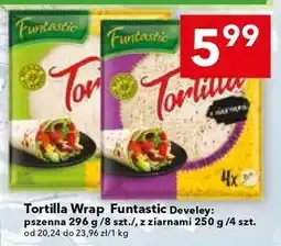 Lewiatan Tortilla Wrap Funtastic Develey: pszenna 296 g/8 szt., z ziarnami 250 g/4 szt oferta