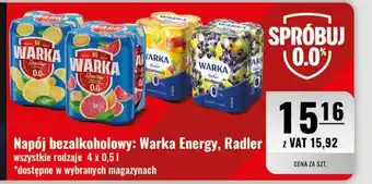 Napój bezalkoholowy: warka energy, radler