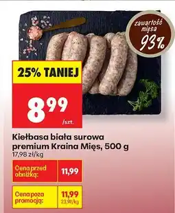 Biedronka Kiełbasa biała surowa premium oferta
