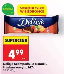 Biedronka Delicje Szampańskie o smaku truskawkowym, 147 g oferta
