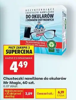 Biedronka Chusteczki nawilżane do okularów Mr Magic 60 szt oferta