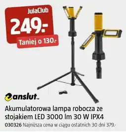 Jula Akumulatorowa lampa robocza ze stojakiem LED 3000 lm 30 W IPX4 oferta